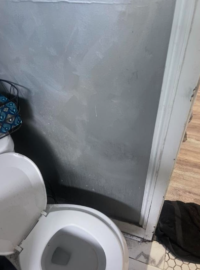 Hidden moisture staining behind the wall